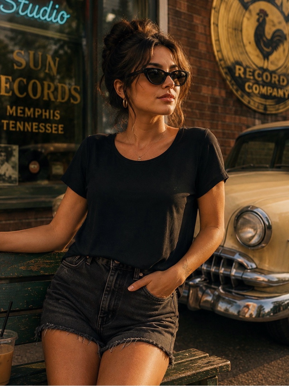 21 SAINTS Black Short Sleeve Top